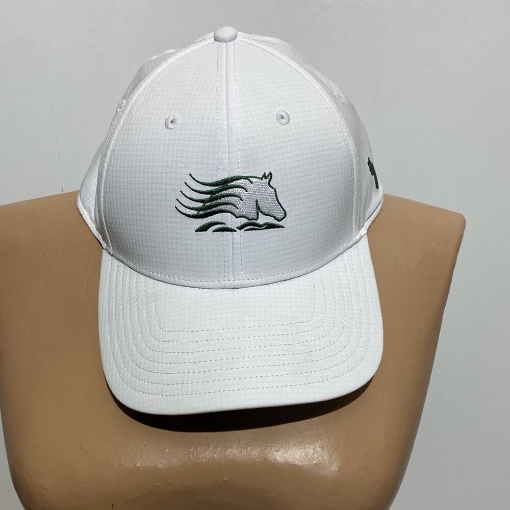 TaylorMade Golf Hat White New Jersey Horse Logo USA Flag Adjustable‎ Cap OSFA